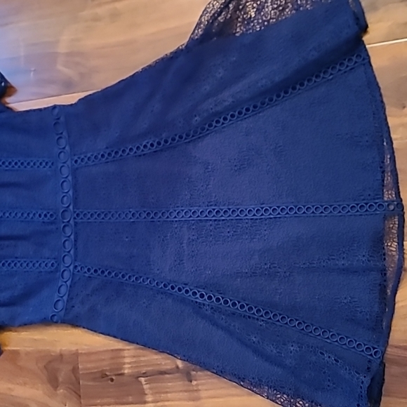 Michael Kors Blue Floral Lace Dress - Picture 7 of 14